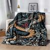 Dragon Pattern Blanket Flannel Blanket Super Soft Fleece Throw Blankets Lightweight Warm Blanket for Bedroom Couch Sofa