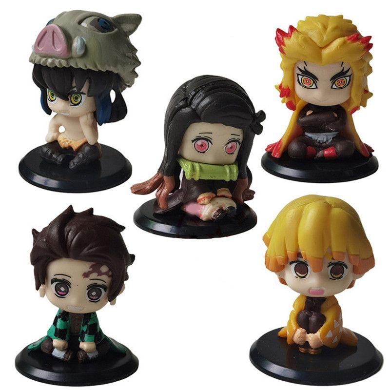 Figure Demon Slayer Figurine Doll Tanjirou Agatsuma Zenitsu Inosuke Hashibira