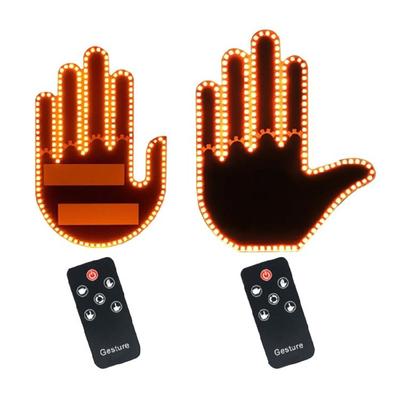 Car Back Window Sign Fun Gesture Finger Light with Remote Hand Gesture Light for Car Road Rage LED Sign Car Accessories