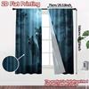 Set Of 2 Contemporary Flat Printing Curtains Without Rod Moonlit Wolves Modern Versatile Polyester Curtain