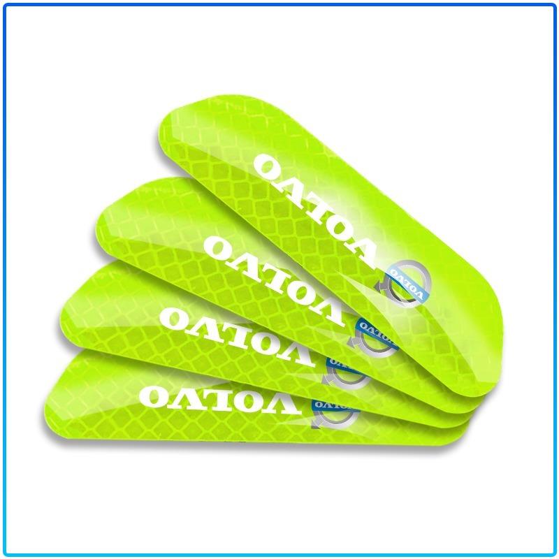 4PCS Car Door Safety Warning Reflective Mark Sticker Car Styling For Volvo XC60 XC90 S60 S80 S40 V40 V60 V70 V50 XC70
