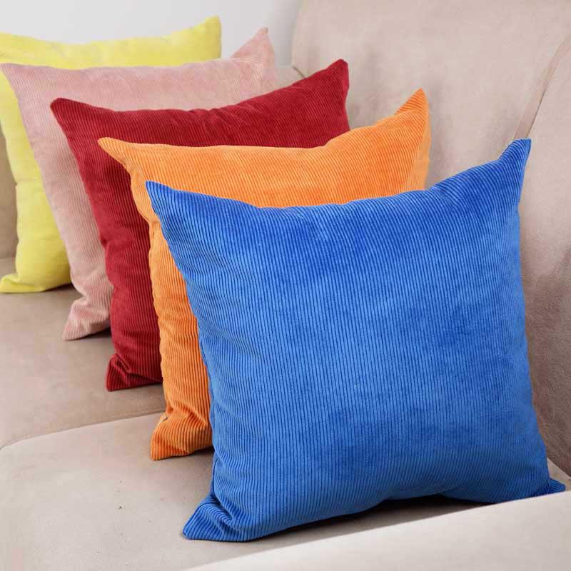 Pinstripe Corduroy Pillows, Simple Living Room Sofa Pillows, Office Chair Cushions, Bedside Backrests
