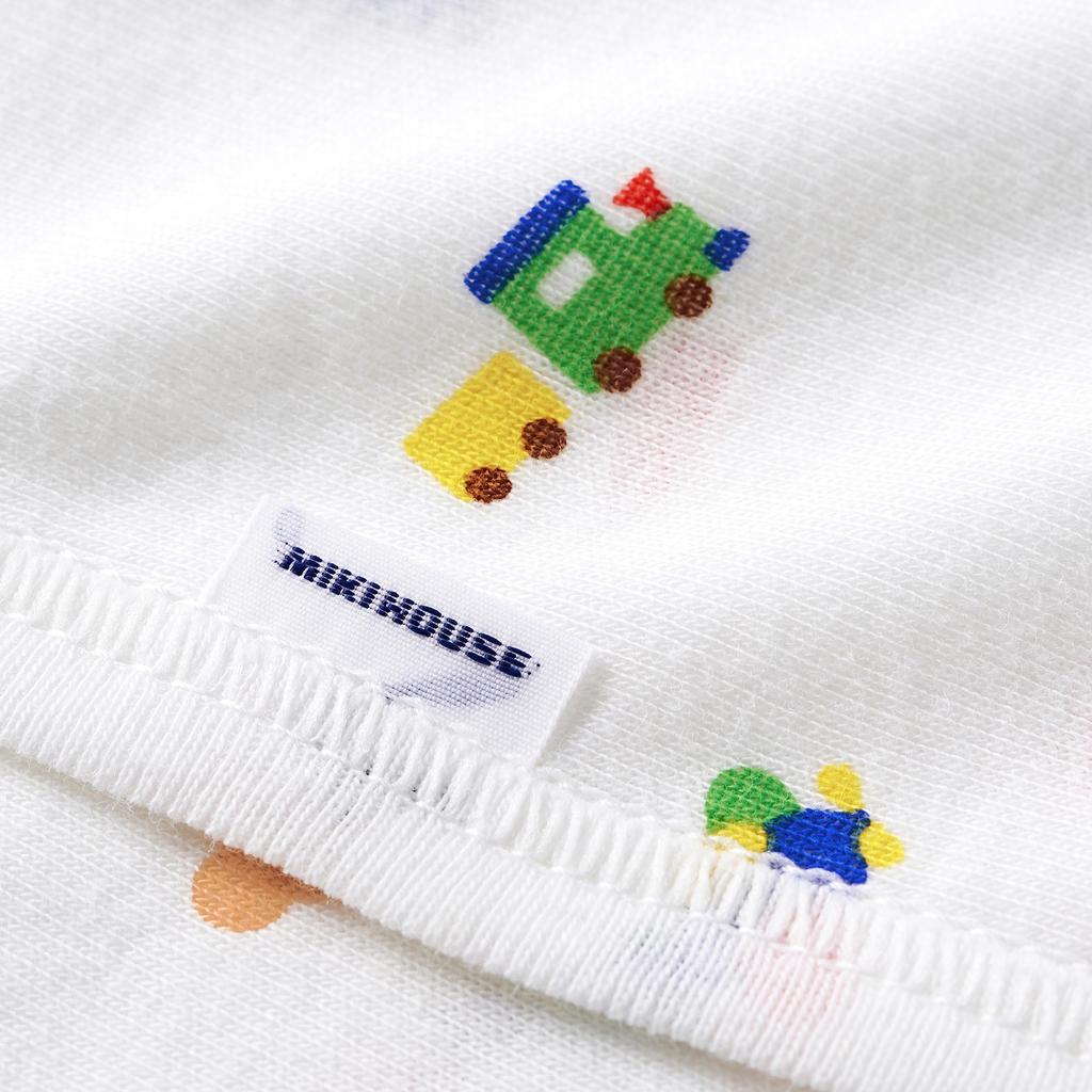 MIKI HOUSE Baby Short Made In for Boys and Baby Undershirt, 100% Cotton, Japan, Girls, Clothes, Newborn, 60cm, Blue, 40-2106-382