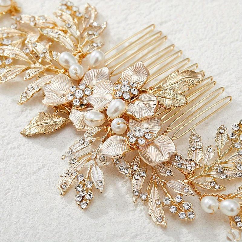 1pc Fashion Women's Jewelry Hair Accessories Rhinestones Pearls Hairpins for Daily Parties Gathering Weddings Wearing Hair Combs