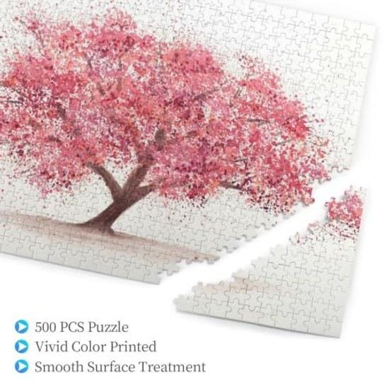 Wooden jigsaw puzzle cherry wood 500 pieces suitable wall decoration.