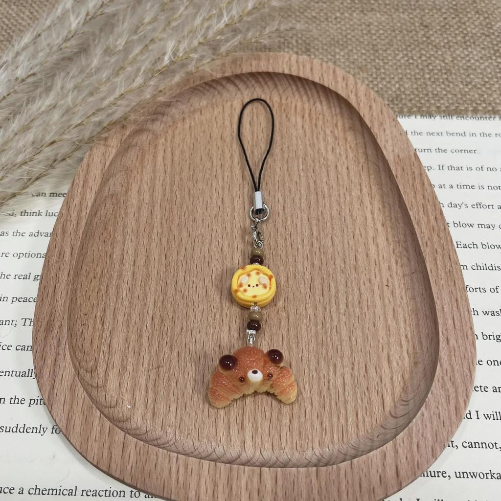 Pizza Donut Keychain: Cute Xiaohongshu-Inspired Pendant with Lanyard for Mobile Phones