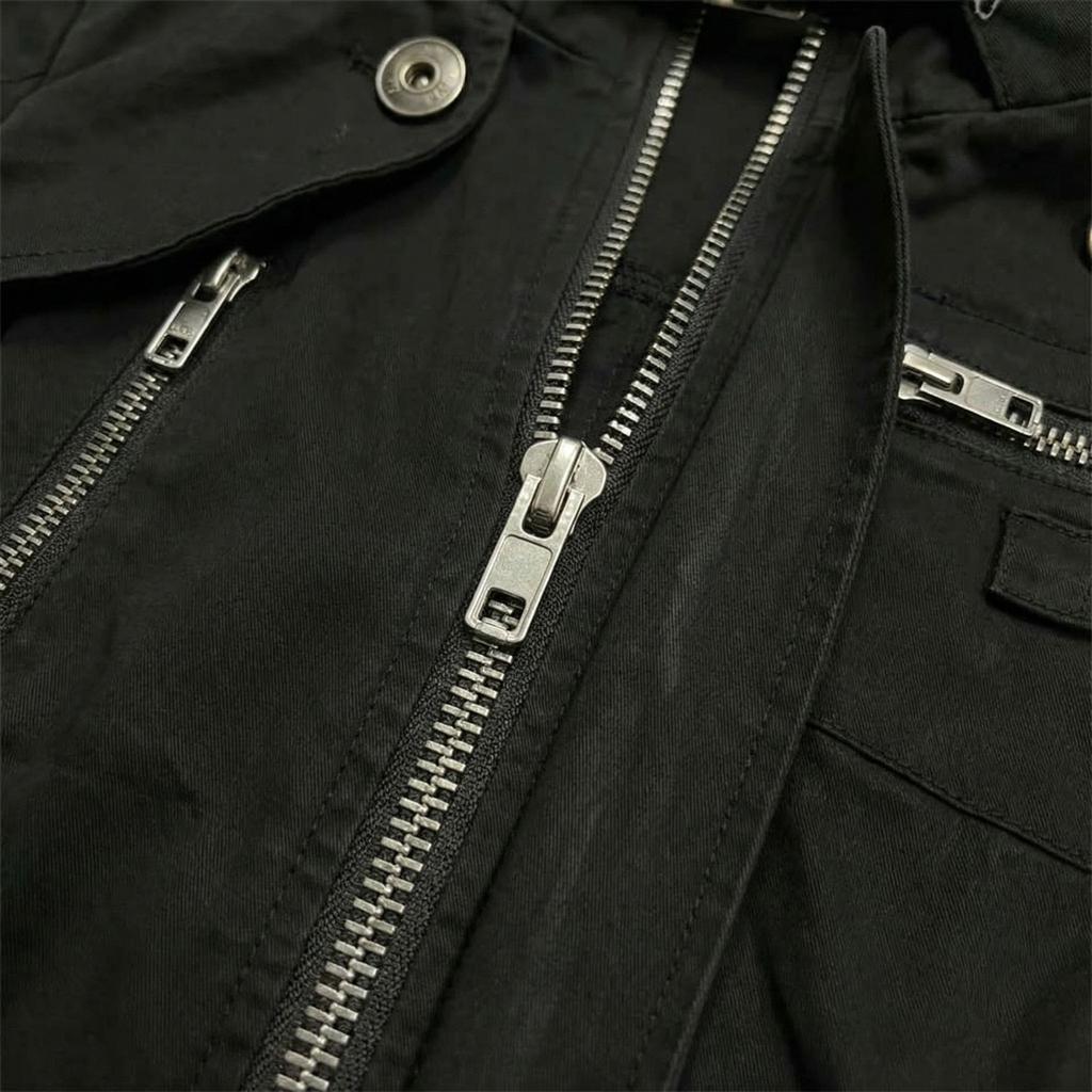 Damen Lässige Schwarze Kapuzenjacke Reißverschluss Oberteil Gerippter Strickkragen Langarm Herbst Winter Streetwear Y2K Stil Oberbekleidung