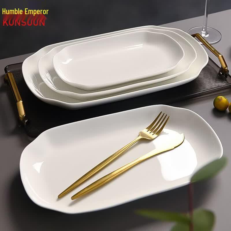 10-inch Pure White Ceramic Fish Plate