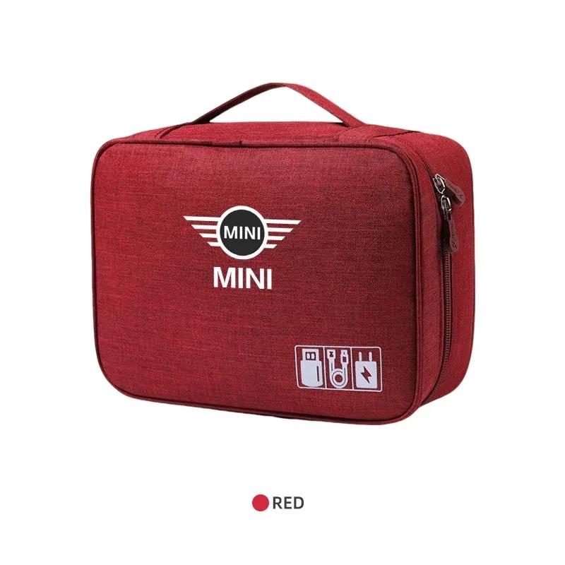 Car Digital Storage Bag USB Data Cable Organizer Accessories For MINI One Cooper JCW Countryman Clubman Cabrio Paceman Coupe Gqtsu22