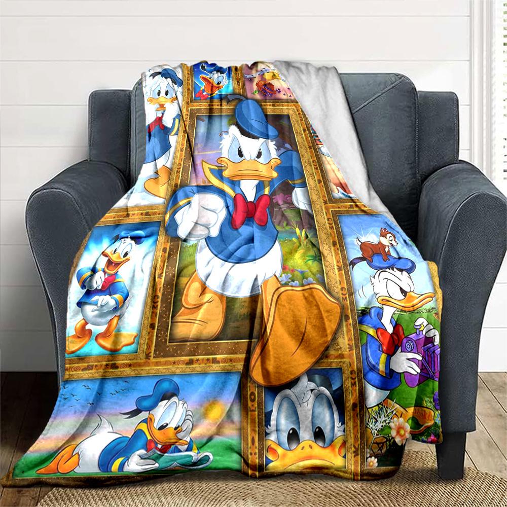 Donald Duck Adventures Flannel Blanket Super Soft Warm Cozy Blanket For Sofa Bed Office Travel Allseason Home Decor Gift