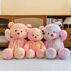 Colorful Bear Plush Toy Streamer Big Bear Doll Soothing Doll Birthday Gift Large Throw Pillow