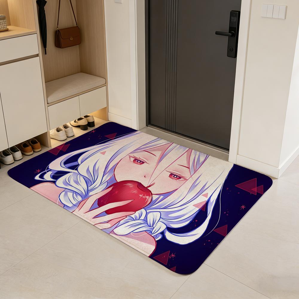 anime S-So I'm a Spider, So What Floor Mat Flannel Door Mat Non-Slip Absorbent Washable Indoor Home Rug