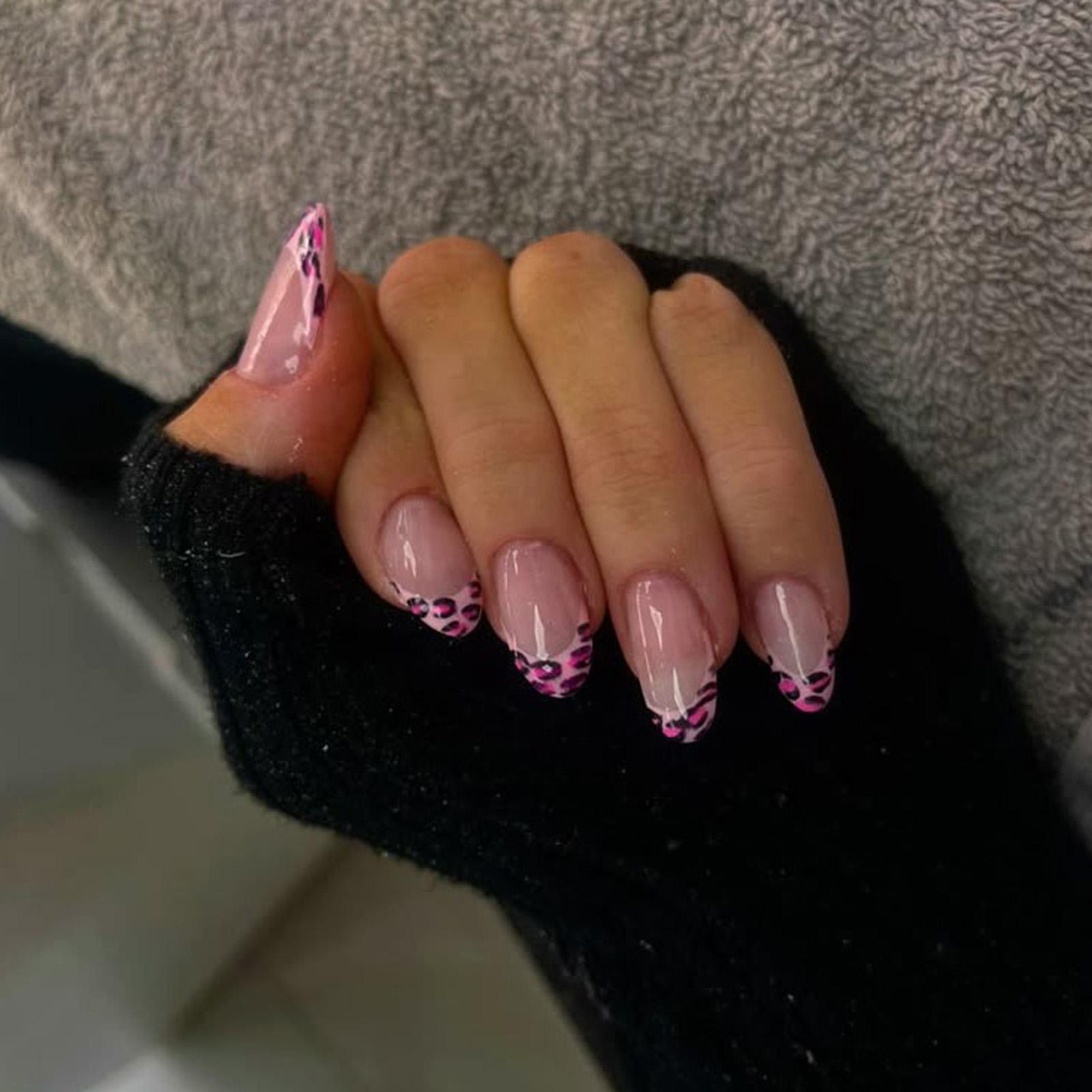 

Накладные ногти миндалевидной формы, глянцевые, на клеевой основе, полное покрытие, искусственные акриловые ногти