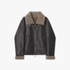 LLW Men's Brown Oversized Lamb Texture Mouton Coat