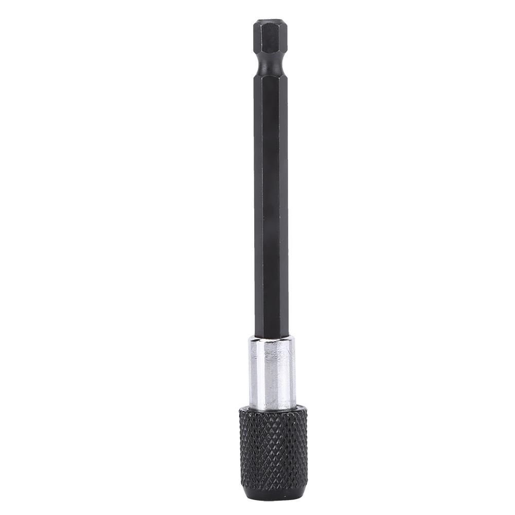 1/4 Inch Hex Shank Quick Relse Screwdriver Drill Bit Holder (black Knurling 100MM)