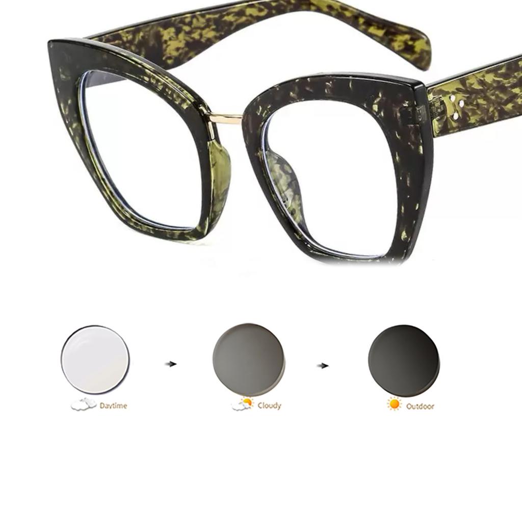 Europe US Retro Cat Eye Oversized Frame Women Eyeglass Multi Color Flat Mirror Trendy Personality Glasses