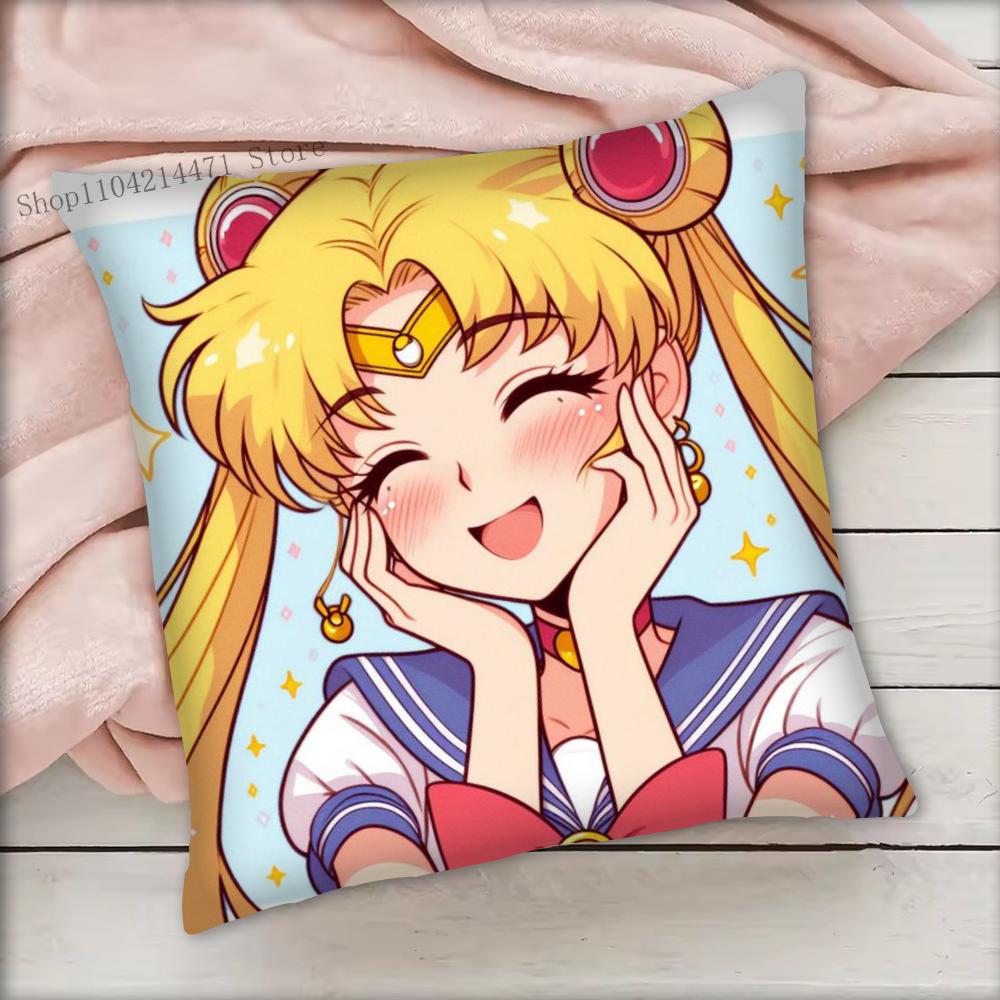 1Pc Sailor Moon Pillow Case Square Bedroom Sofa Leisure Comfort Cushion Car Living Room Home Decoration