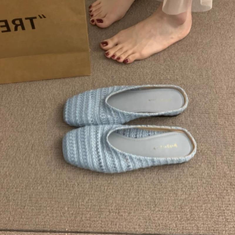 Holiday Knitting Niche Half Slippers Women's Outerwear Spring and Summer with Skirt Baotou