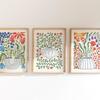 3pcs Bohemian Floral Vase Canvas Wall Art–Vibrant Folk Style Flower Printing for Bright Home Decor, Ideal Housewarming Gifts