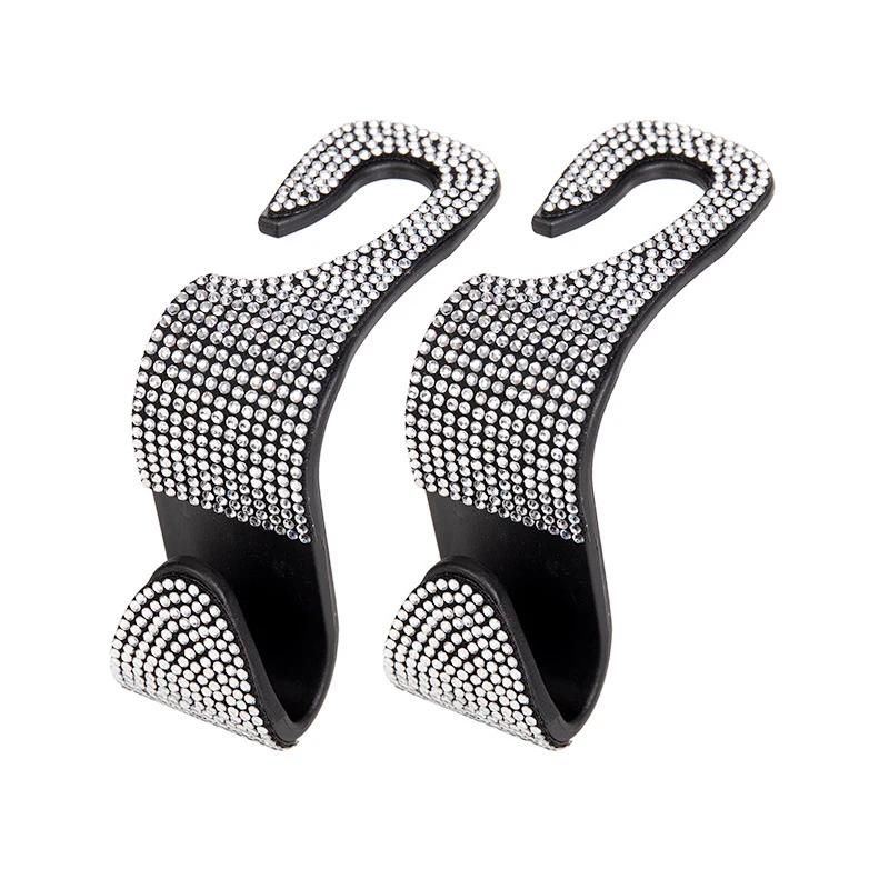 Car Headrest Hook Organizer Rhinestone Universal Auto Seat Back Storage Hooks Bracket Holder Car Interior Accessories
