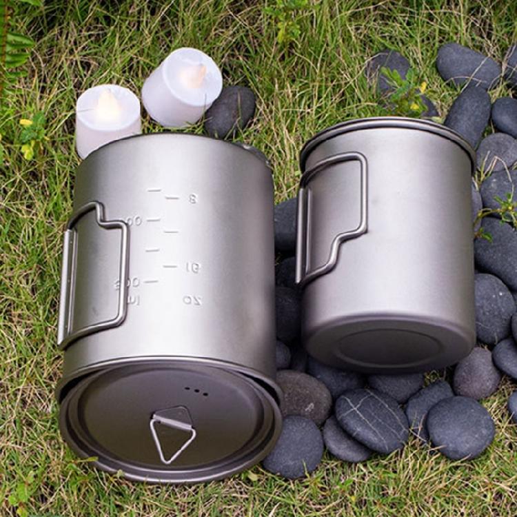Light Weight Coffee Cup Portable Outdoor Water Cup with Foldable Handle Camping Mug For Hiking Camping Drinkware
