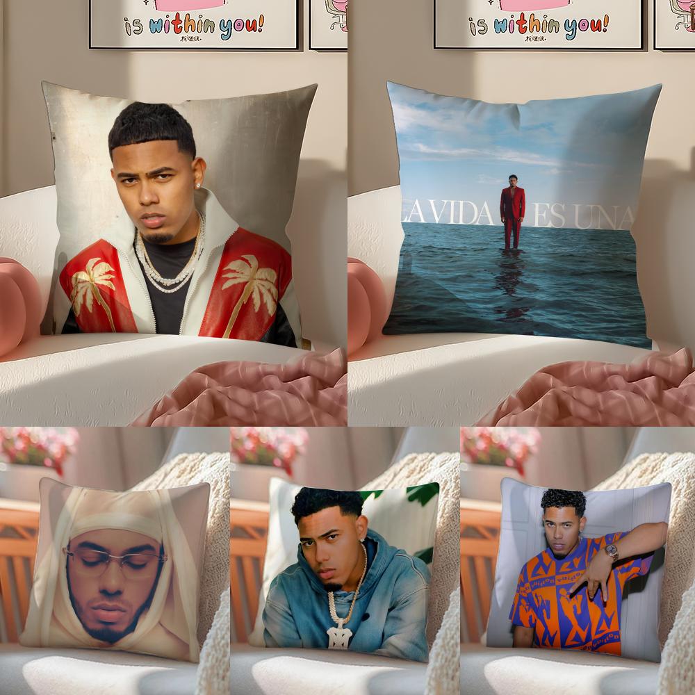 Hot Cool Handsome Singer MMyke Towers Cushion Cover Pillowcase Short Plush Invisible zipper Room Sofa Cushion Cover
