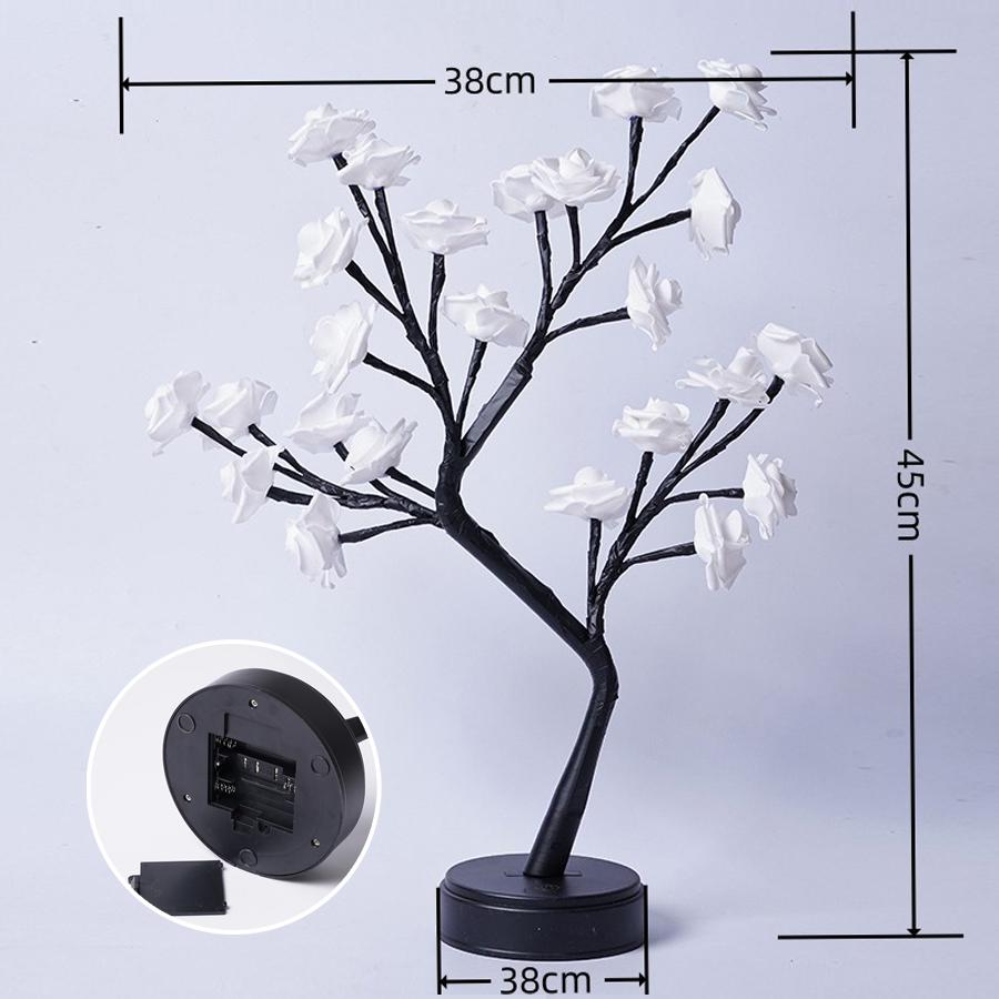LED Rose Tree Lamp Holiday Desktop Gift Decorative Lamp Small Desk Lamp Night Light