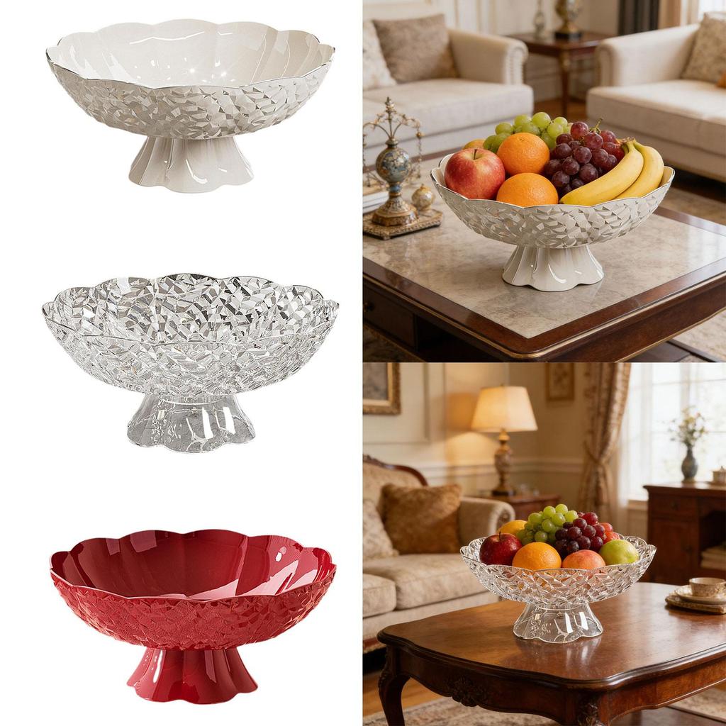 Fruit Bowl Vegetable Holder Pasta Dish Decorative Pedestal Bowl with Drain Hole