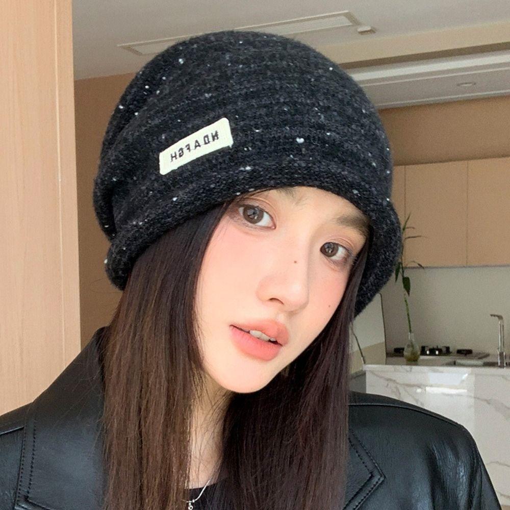 Trendy Wool Beanies Hat Vintage Knitted Hat Fashion Winter Pullover Hat  Outdoor