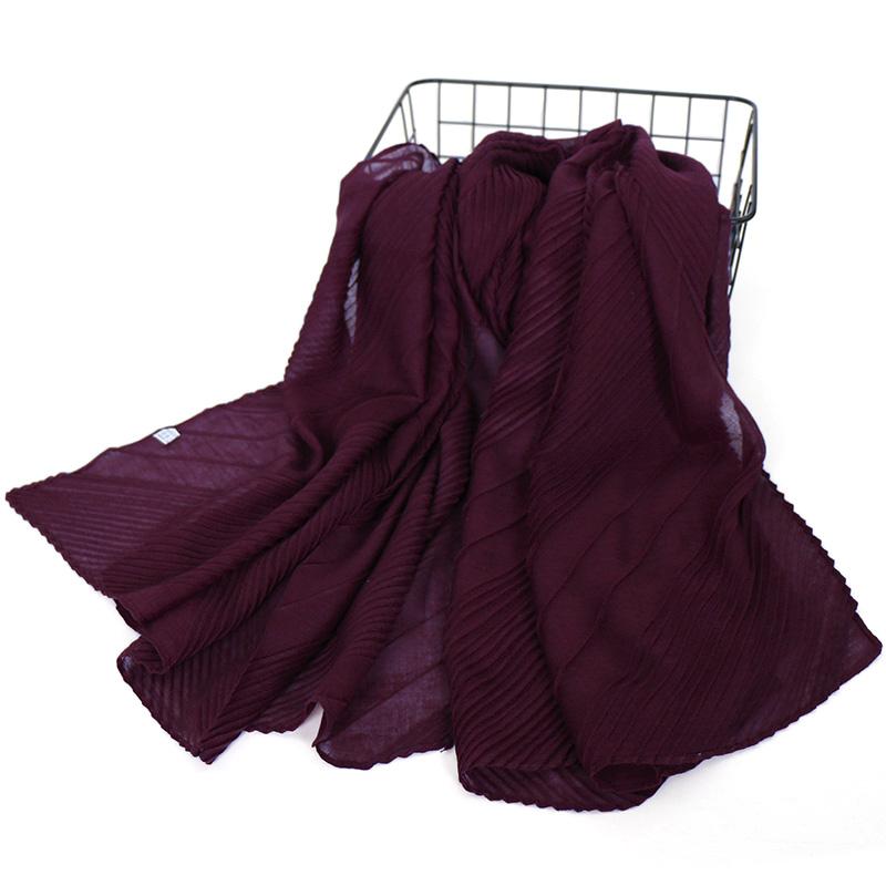 Fashion Cotton Crinkle Hijab Scarf Plain Shawls Muslim Scarves Headscarf Wraps Pashmina Solid Headband Turban Islamic Hijabs