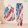 Women Plus Size V Neck Long Sleeve Scrub Set Navy Base Large Retro Patriotic Star Print Nurse Uniform Set