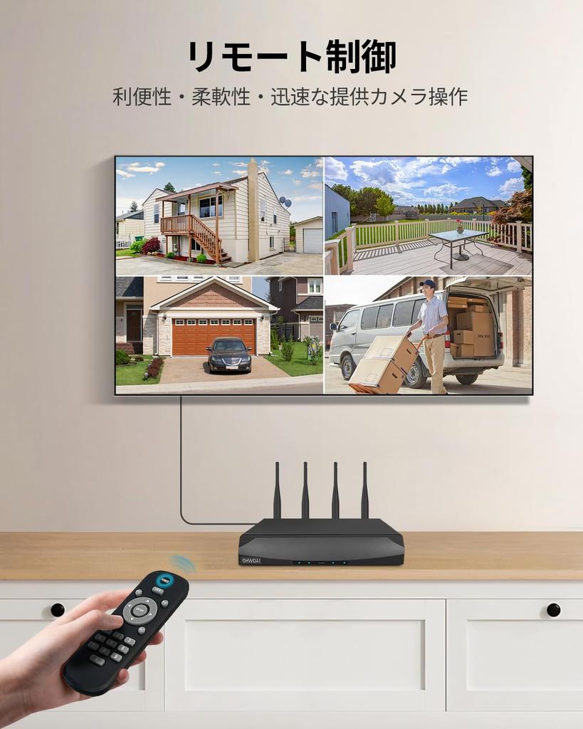 OHWOAI Security Camera Set with Talk and Double Wireless for Outdoor and Power for Home Surveillance (8 Cameras) Two-Way Antennas, Use, Wide-Angle