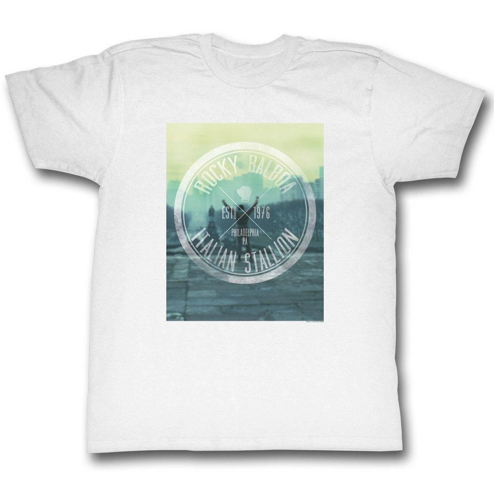 Rocky Hipster Logo White T-Shirt 4XL