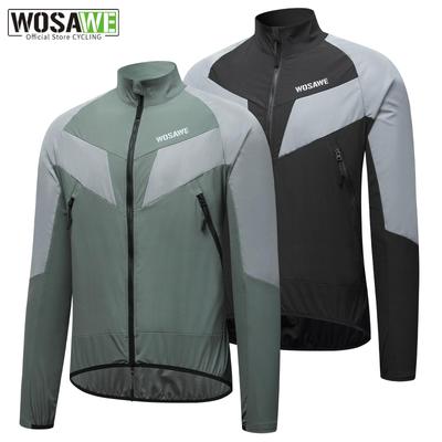 Wosawe Men Women Mountain Bike Motorcycle Night Riding Multi-Pocket Windproof Waterproof Breathable Reflective Riding Jacket