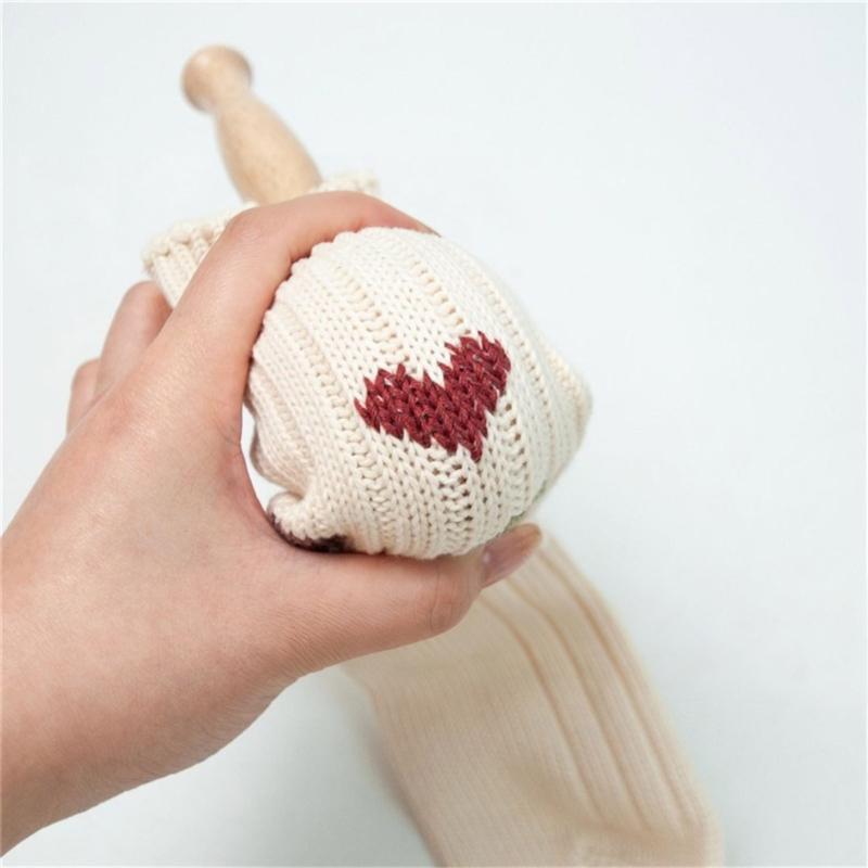 Eggs Shape Wood Mending Tool Wooden Darning Mushroom Set With Large Eye Needle and Colored Thread for Knitting Repair