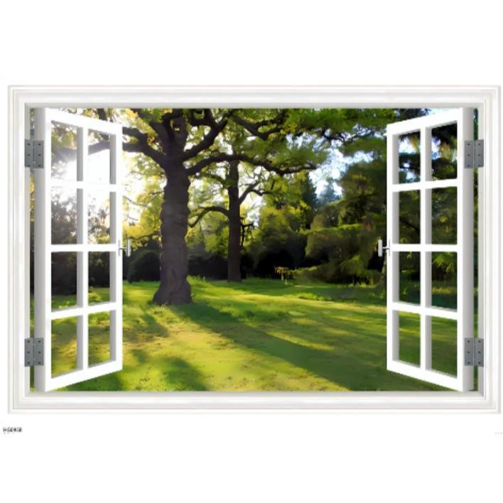 Fake Window Landscape Painting Wall Stickers Living Room Bedroom Decoration Stickers Pvc Self-Adhesive