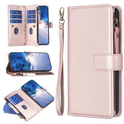 Suitable For 12 Multi Card Solid Color Zipper Wallet Redmi Note12Pro+Insert Card Phone Leather Cover