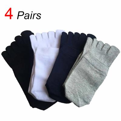 4 Paar Einfarbige Fünf-Finger-Socken Trendig Vielseitig Geeignet Sowohl für Männer als auch für Frauen Weiche Bequeme Schweißabsorbierende Atmungsaktive Socken