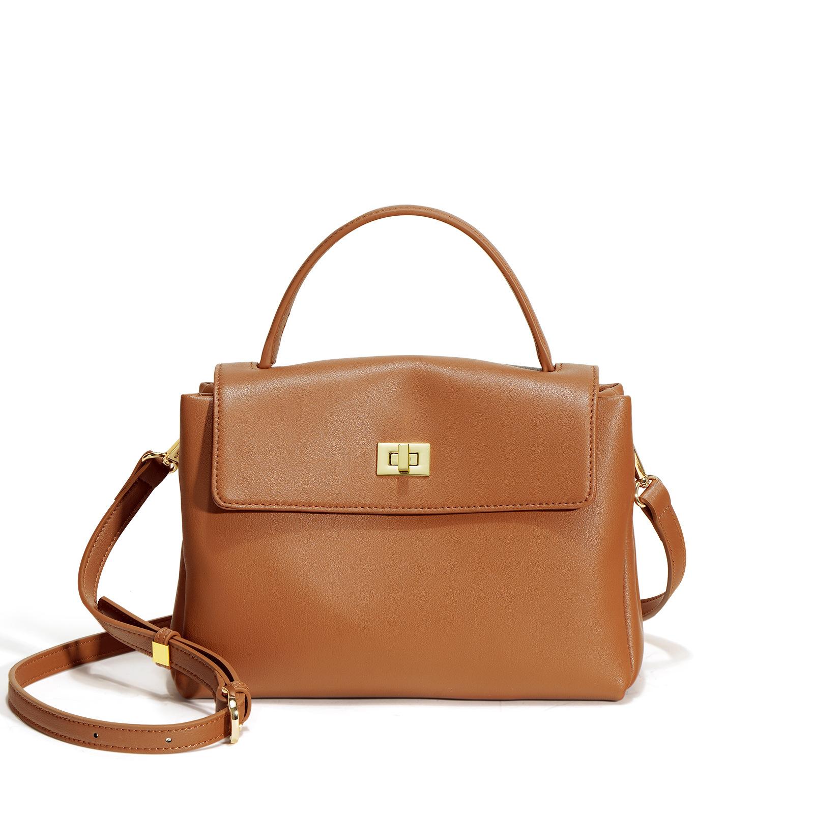 

Genuine Leather Women s Handbag, Multi Compartment Diagal Messenger Bag, Vintage Versatile Single Shoulder Small Square Bag
