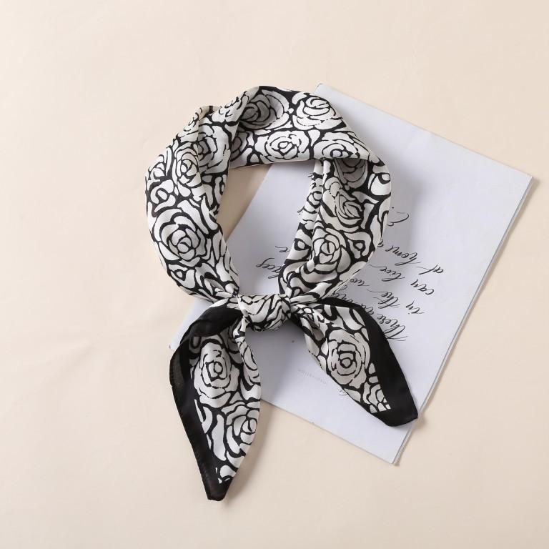 

Маленький квадратный платок 70 см шелковый платок камелия искусственный шелк печать профессиональный платок высококлассный универсальный тонкий шарф 70*70