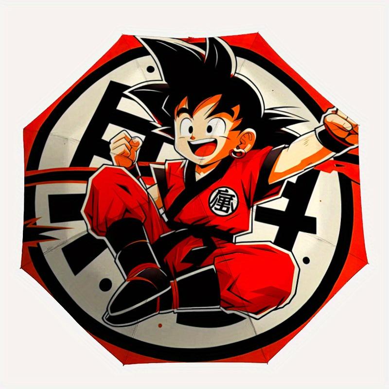 1pc Goku Saiyan Automatic Open Umbrella - 8-Rib Compact Foldable Design, Durable Fabric for Casual & Fashion Use, 055