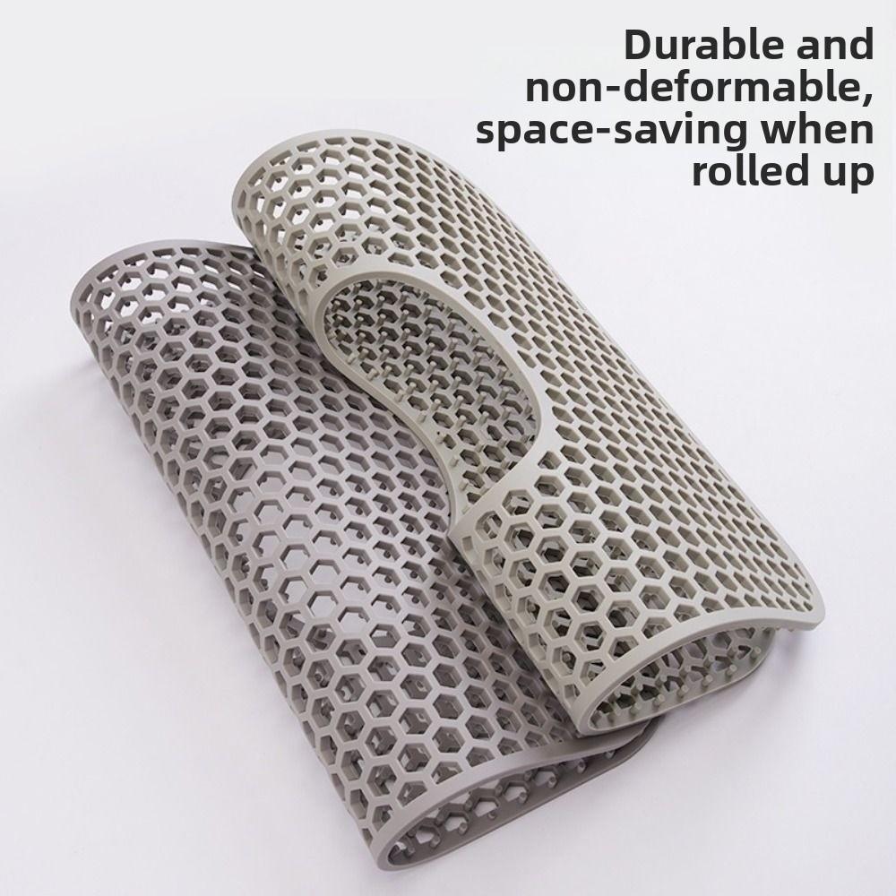Grid Silicone Hollow Drainage Mat Silicone Sink Mat  for Bottom of Stainless Steel Sink