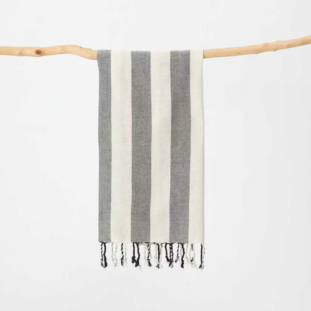 American Fringe Natural Beach Towel Striped Turkish Bath Towel Soft Absorbent 90x180cm