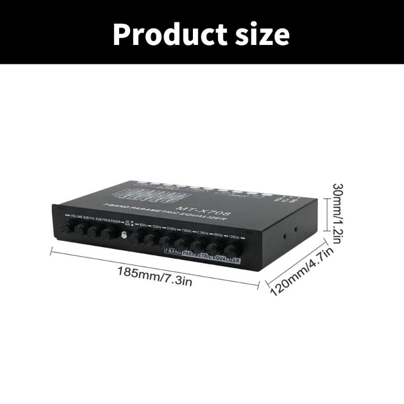 High Performances 7 Band Car Equalizer with Parametric Control and Subwoofer Output for Superior Stereo Sound Experience