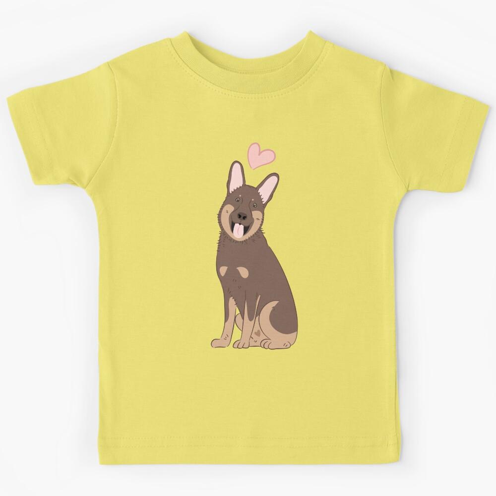 LOVE Brown Tan German Shepherd Kids T-Shirt 150