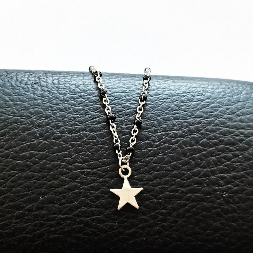 Dark Gothic Star Geometric Necklace For Women With Zinc Alloy Pendant 51cm Chain