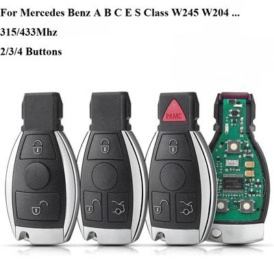 Carcasă Cheie Mașină Inteligentă Tip Telecomandă Fob pentru Mercedes Benz Clasa A B S E Suport Chip BGA 315/433.92Mhz 2/3/4 Butoane