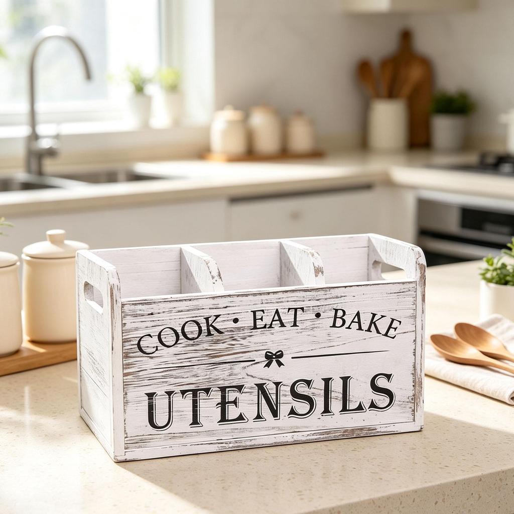 Solid Wood Kitchen Utensil Organizer: Tableware, Knife, Fork, Chopstick Storage Box