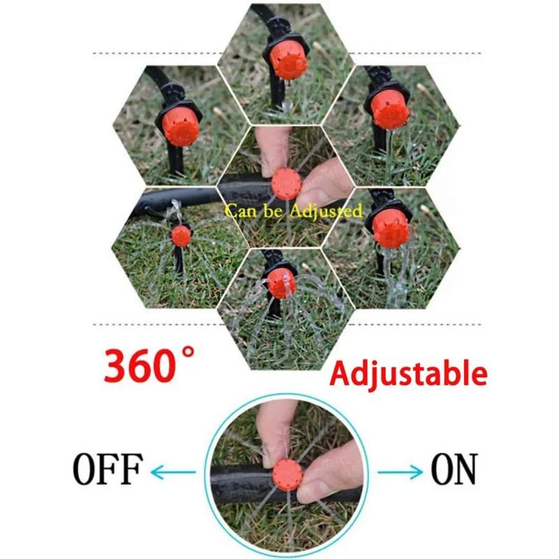 50-100 st justerbara bevattningsdroppar sprinklers 1/4'' emitter droppbevattning mikrodroppbevattningssprinklers för bevattningssystem