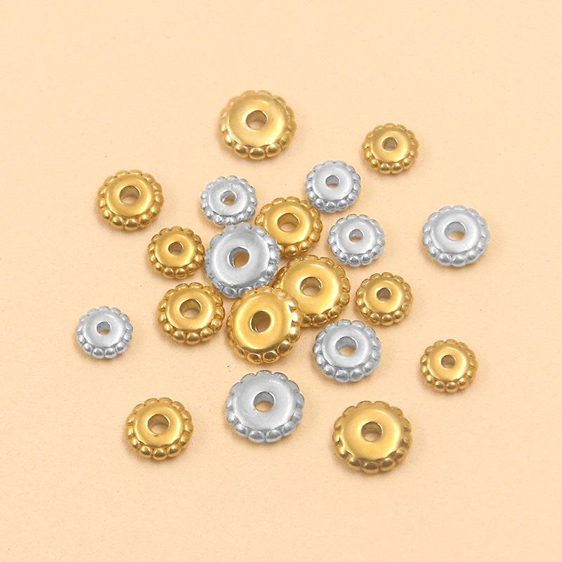 567mm DIY Stainless Steel Hollow Round Spacer Beads - 2 Colors for Jewelry Making